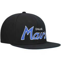 Black Dallas Mavericks Hardwood Classics Script 2.0 Snapback Hat sale | NBA
