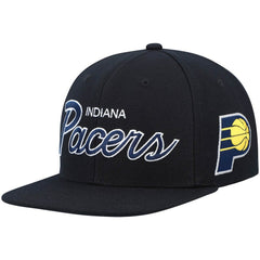 Black Indiana Pacers Hardwood Classics Script 2.0 Snapback Hat | NBA