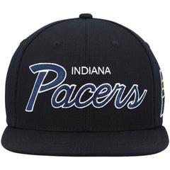 Black Indiana Pacers Hardwood Classics Script 2.0 Snapback Hat | NBA