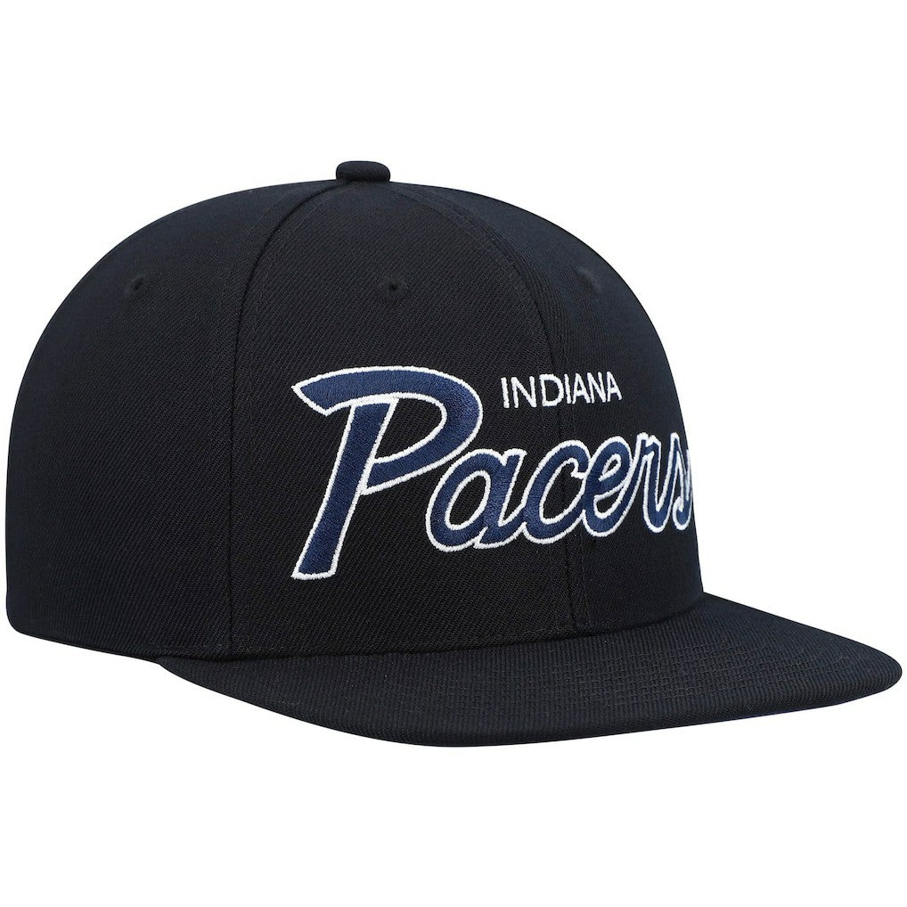 Black Indiana Pacers Hardwood Classics Script 2.0 Snapback Hat | NBA