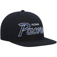 Black Indiana Pacers Hardwood Classics Script 2.0 Snapback Hat | NBA