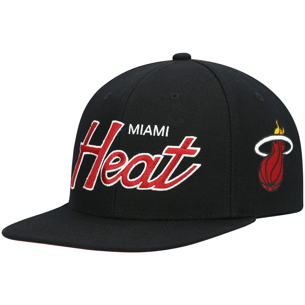 Black Miami Heat Hardwood Classics Script 2.0 Snapback Hat | NBA