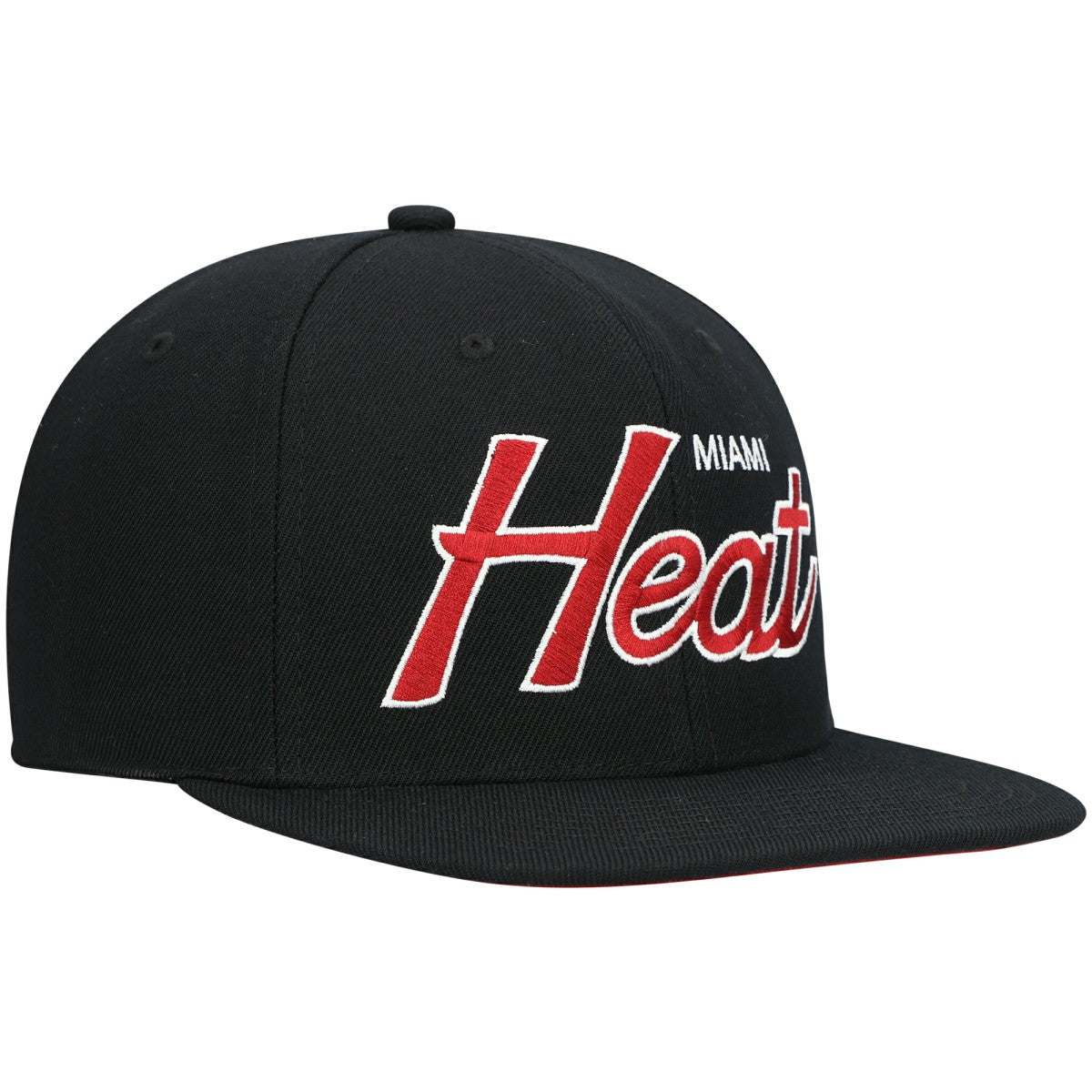 Black Miami Heat Hardwood Classics Script 2.0 Snapback Hat | NBA