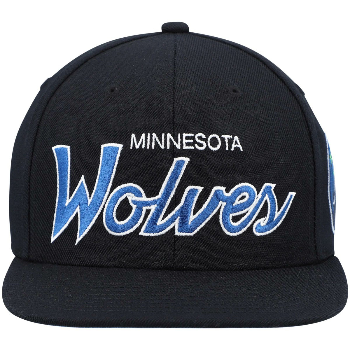 Black Minnesota Timberwolves Hardwood Classics Script 2.0 Snapback Hat | NBA