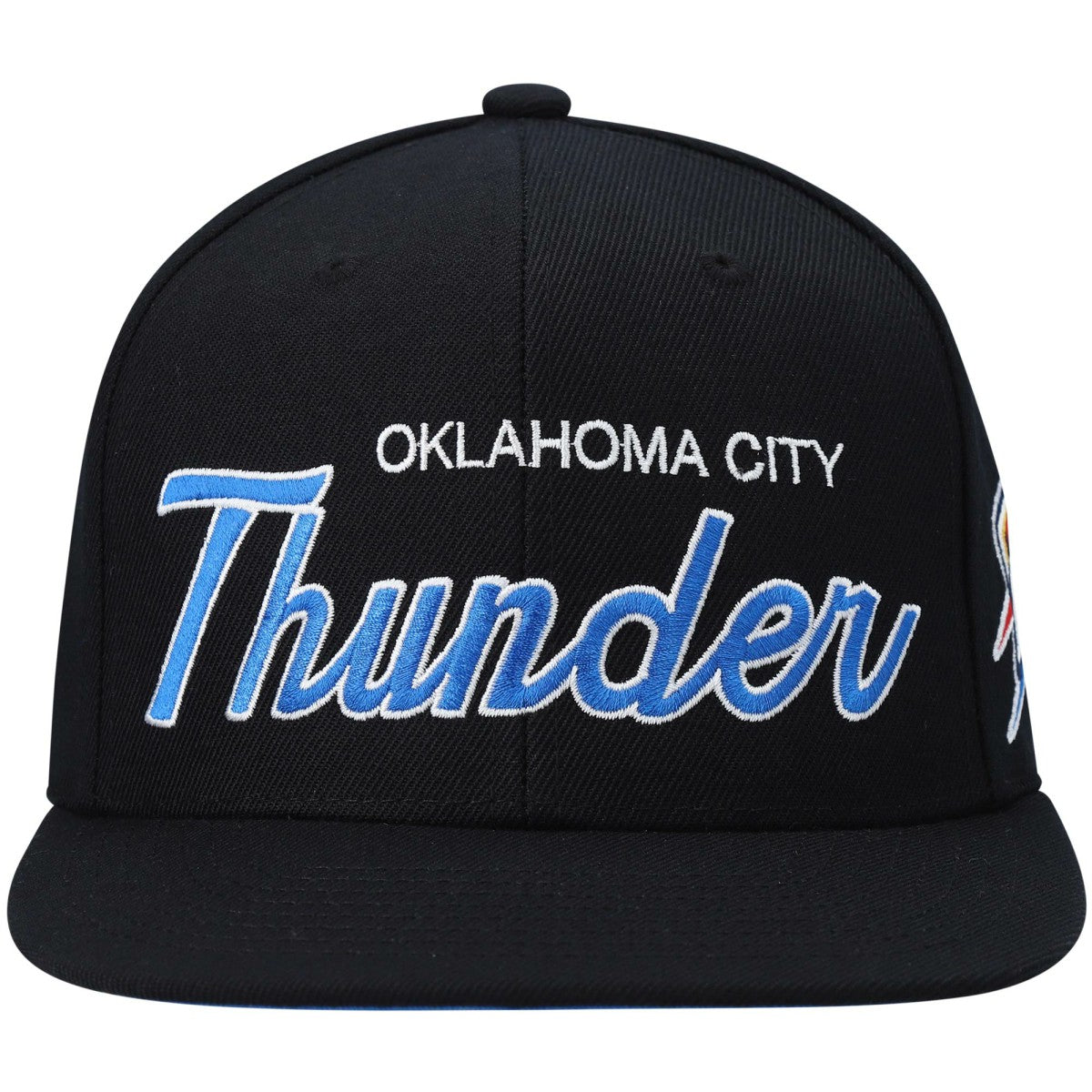 Black Oklahoma City Thunder Hardwood Classics Script 2.0 Snapback Hat | NBA