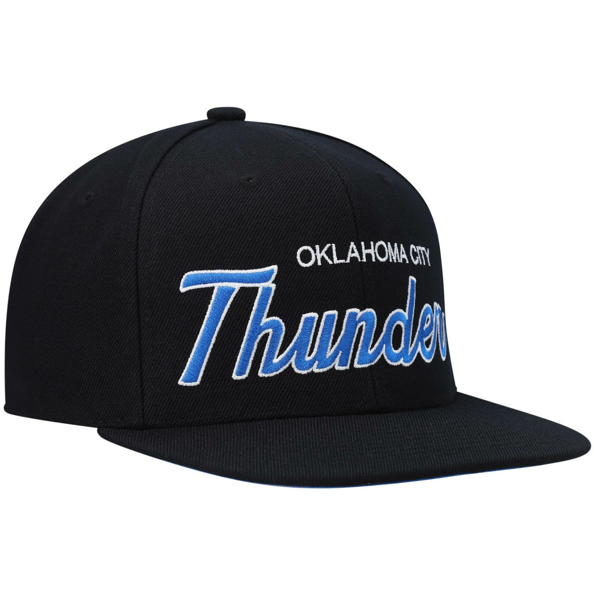 Black Oklahoma City Thunder Hardwood Classics Script 2.0 Snapback Hat | NBA