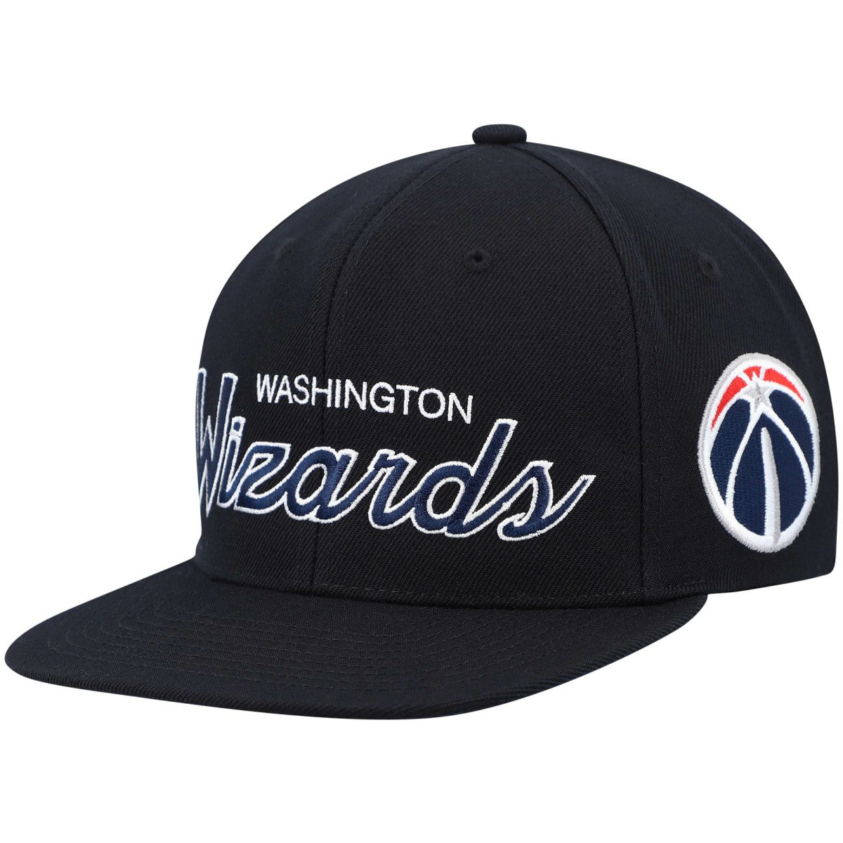 Black Washington Wizards Hardwood Classics Script 2.0 Snapback Hat | NBA