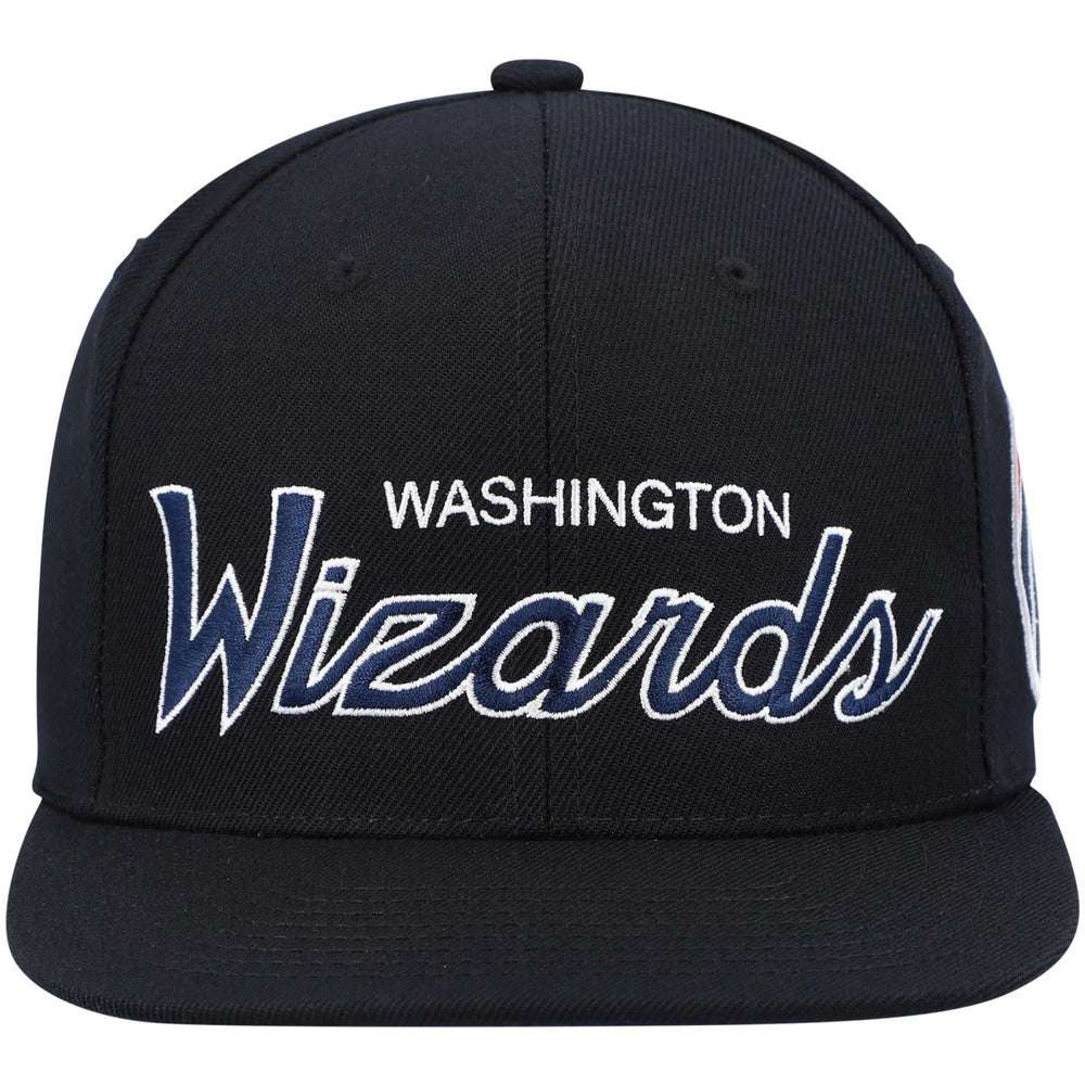 Black Washington Wizards Hardwood Classics Script 2.0 Snapback Hat | NBA
