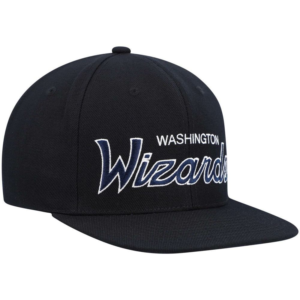 Black Washington Wizards Hardwood Classics Script 2.0 Snapback Hat | NBA