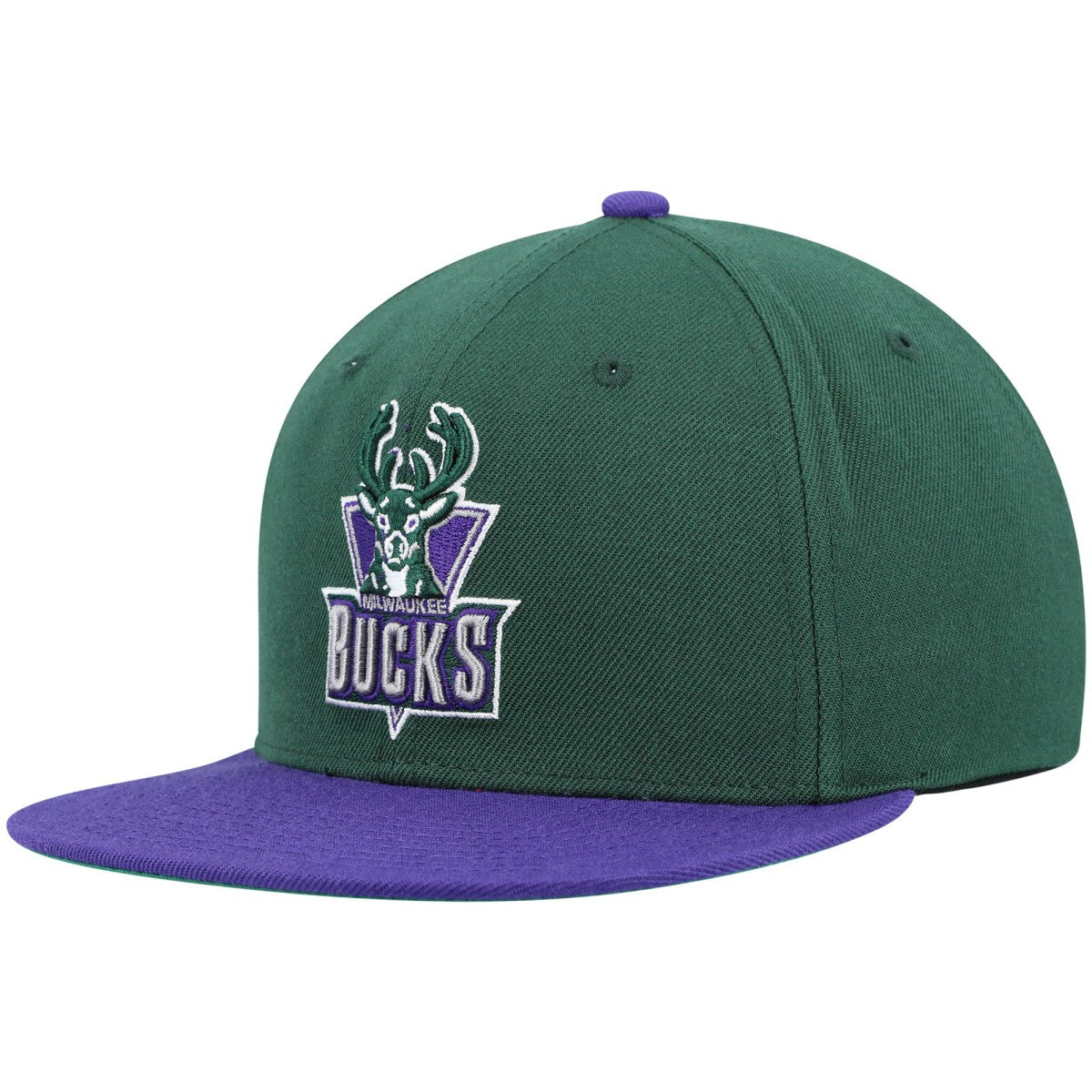 Green/Purple Milwaukee Bucks Hardwood Classics Team Two-Tone 2.0 Snapback Hat | NBA