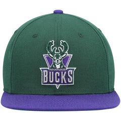 Green/Purple Milwaukee Bucks Hardwood Classics Team Two-Tone 2.0 Snapback Hat | NBA