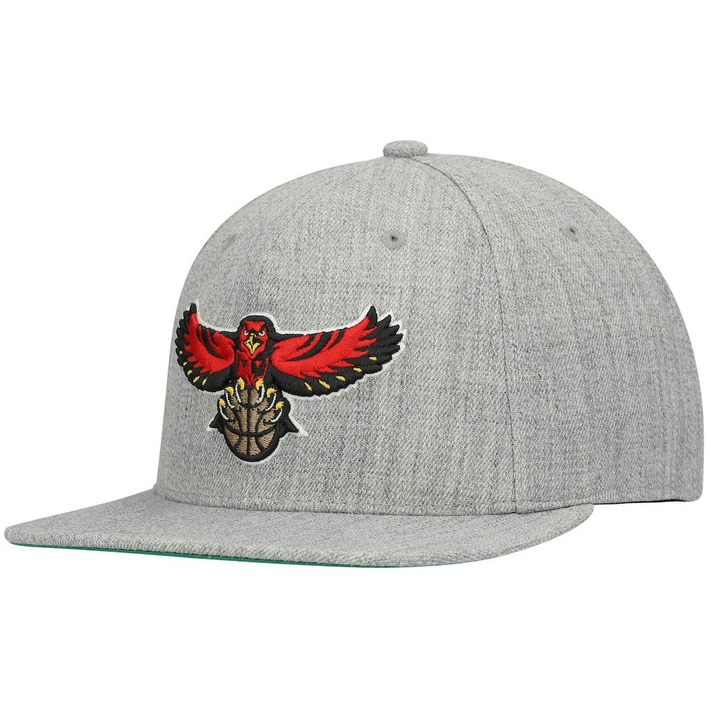 Heathered Gray Atlanta Hawks Hardwood Classics Team 2.0 Snapback Hat | NBA