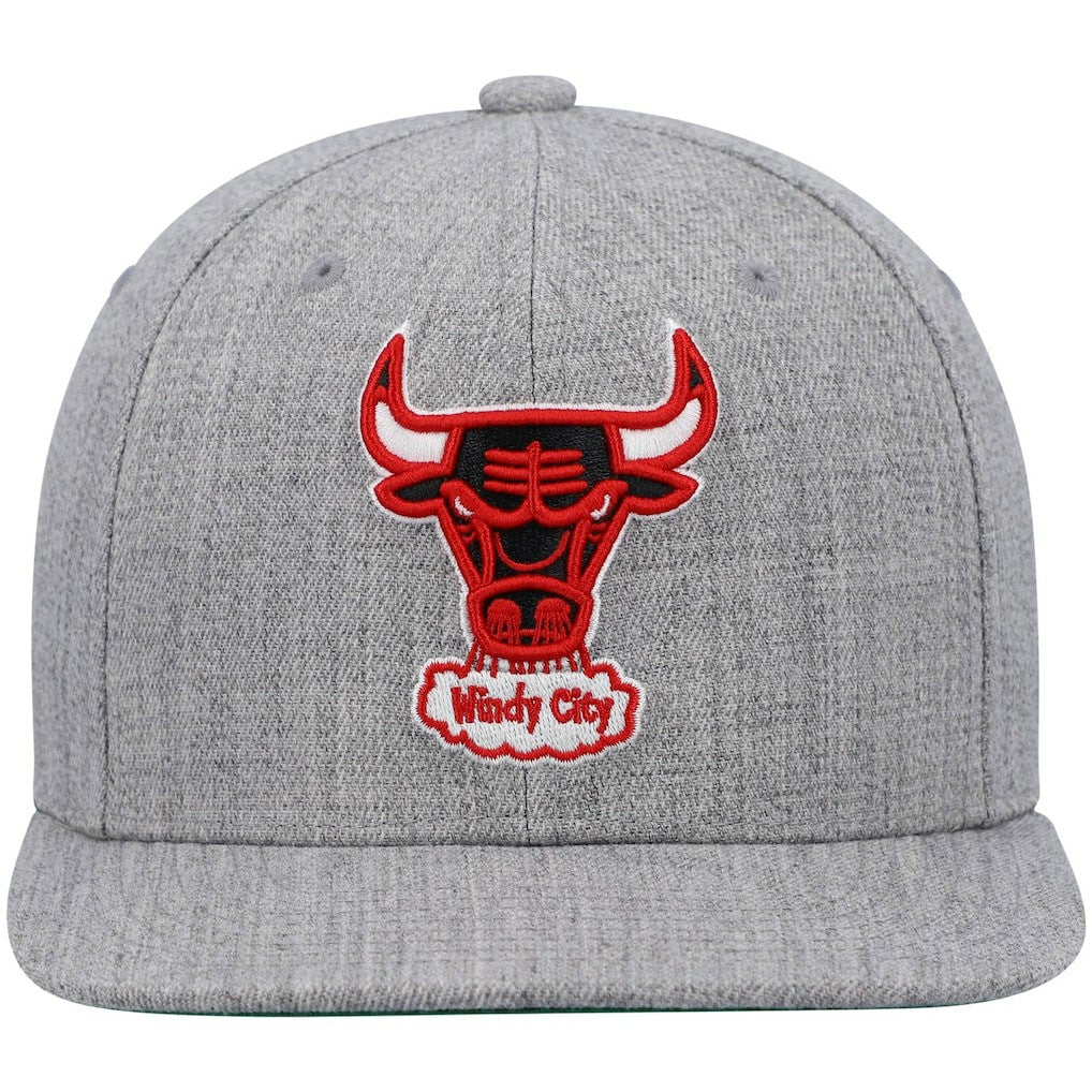 Heathered Gray Chicago Bulls Hardwood Classics Team 2.0 Snapback Hat | NBA