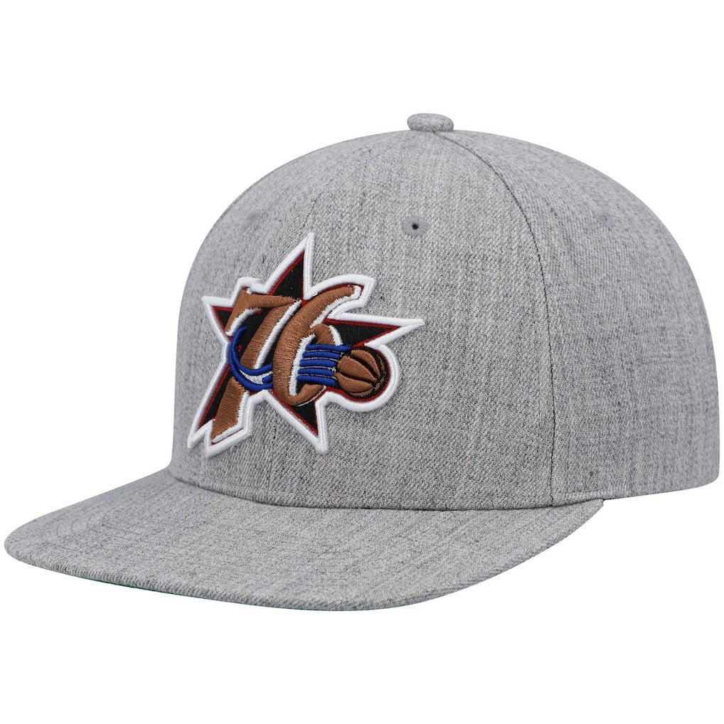 Heathered Gray Philadelphia 76ers Hardwood Classics Team 2.0 Snapback Hat | NBA