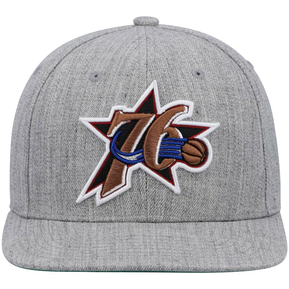 Heathered Gray Philadelphia 76ers Hardwood Classics Team 2.0 Snapback Hat | NBA