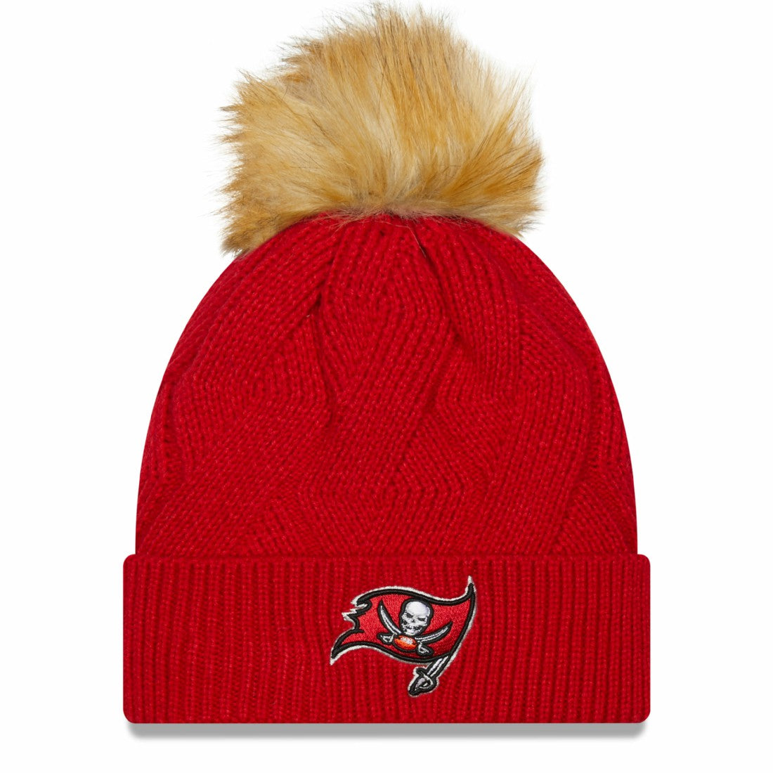 Tampa Bay Buccaneers Women's Snowy Cuffed Knit Hat with Pom | NFL Discount