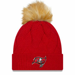 Tampa Bay Buccaneers Women's Snowy Cuffed Knit Hat with Pom | NFL Discount