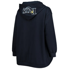 Tampa Bay Rays Women's Plus Size Lace-Up V-Neck Pullover Hoodie - MLB Hoodies