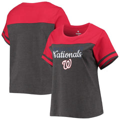 Washington Nationals Women's Plus Size Colorblock T-Shirt - MLB T-shirts