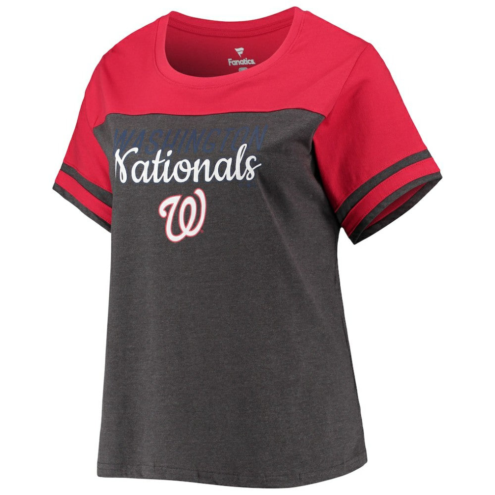 Washington Nationals Women's Plus Size Colorblock T-Shirt - MLB T-shirts