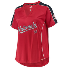 Washington Nationals Women's Plus Size Diva Notch Neck Raglan T-Shirt - MLB T-shirts