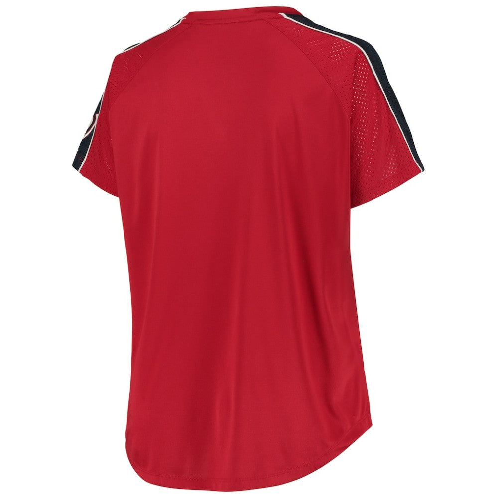 Washington Nationals Women's Plus Size Diva Notch Neck Raglan T-Shirt - MLB T-shirts