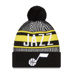 Navy Utah Jazz Striped Cuffed Pom Knit Hat | NBA