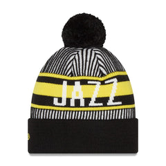 Navy Utah Jazz Striped Cuffed Pom Knit Hat | NBA