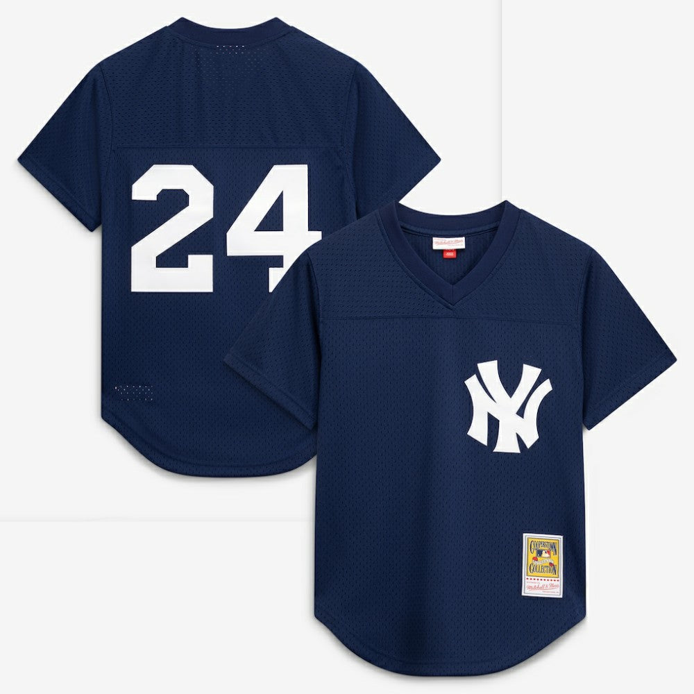 Rickey Henderson New York Yankees Mitchell & Ness Cooperstown Collection Mesh Batting Practice Button-Up Jersey - MLB Jerseys