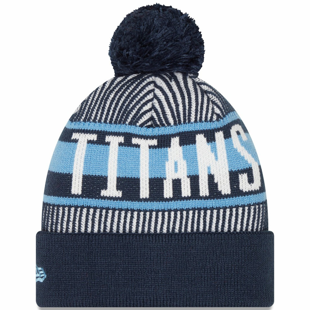 Tennessee Titans Striped Cuffed Knit Hat with Pom | NFL US