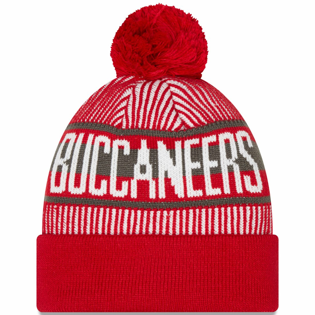 Tampa Bay Buccaneers Striped Cuffed Knit Hat with Pom | NFL Discount