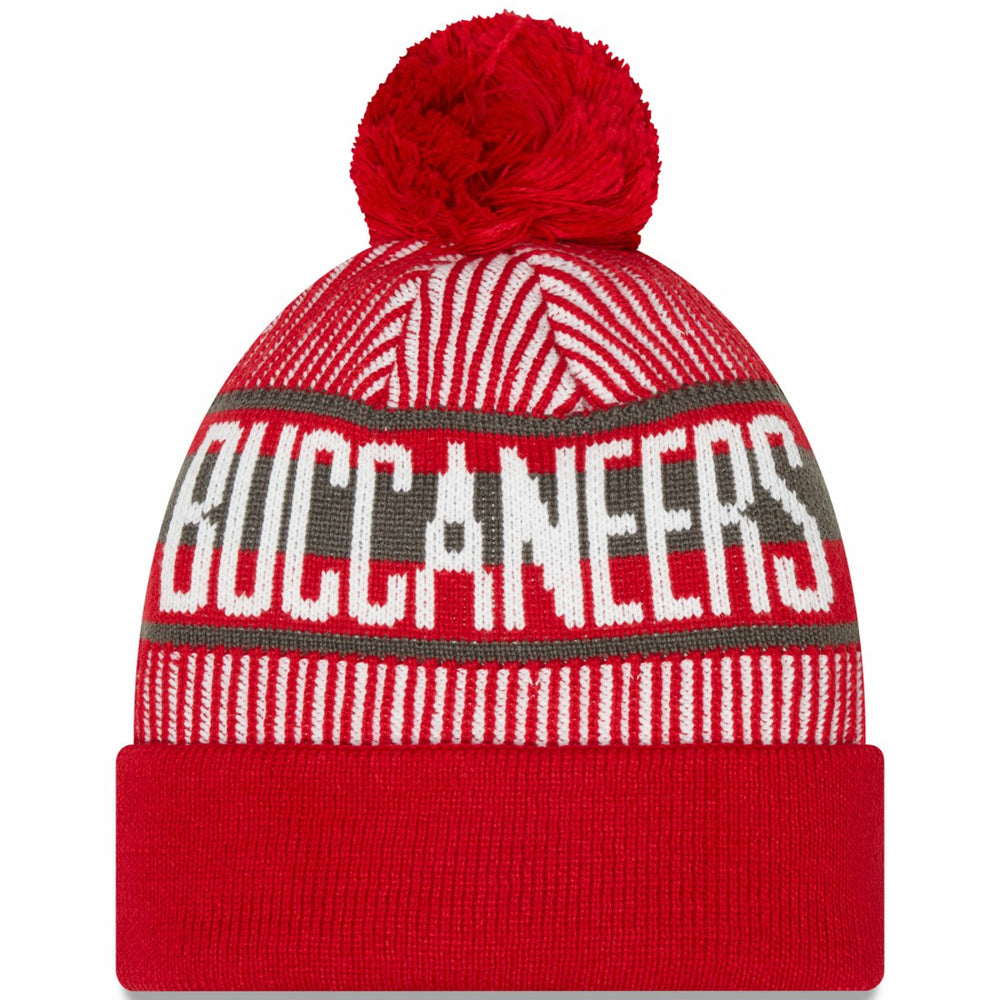 Tampa Bay Buccaneers Striped Cuffed Knit Hat with Pom | NFL Discount