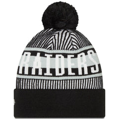 Las Vegas Raiders Striped Cuffed Knit Hat with Pom | NFL Hot