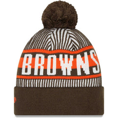 Cleveland Browns Striped Cuffed Knit Hat with Pom | NFL Online
