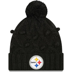 Pittsburgh Steelers Girls Youth Toasty Cuffed Knit Hat with Pom | NFL New