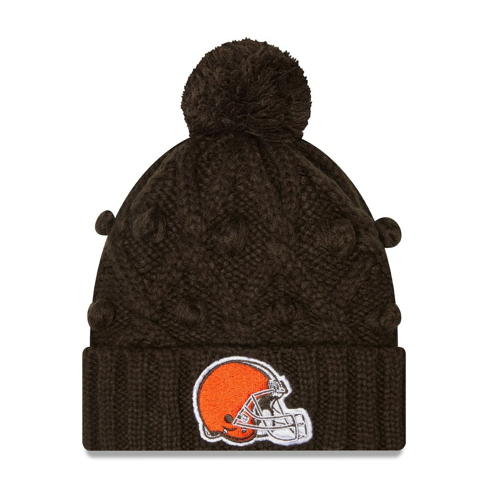 Cleveland Browns Girls Youth Toasty Cuffed Knit Hat with Pom | NFL Near me