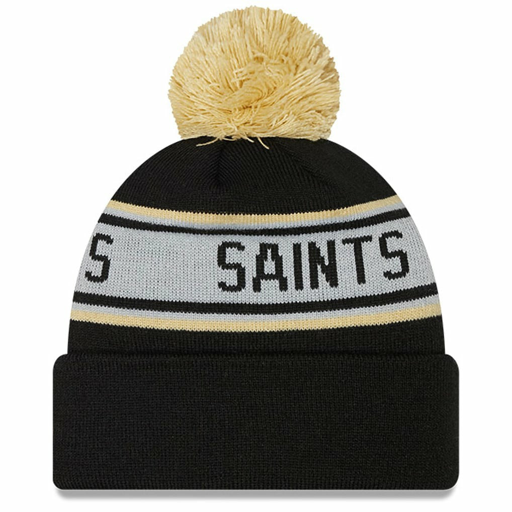 New Orleans Saints Youth Repeat Cuffed Knit Hat with Pom | NFL Discount