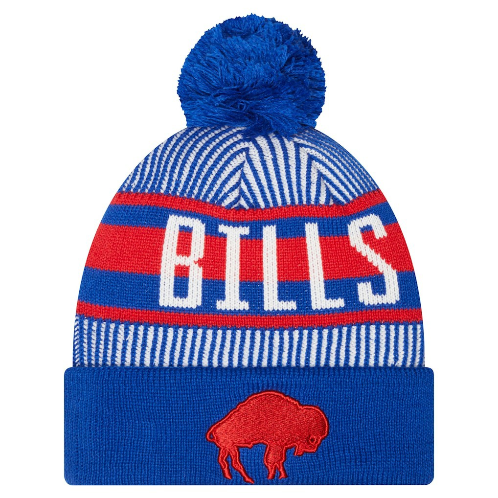 Buffalo Bills Youth Striped Historic Cuffed Knit Hat with Pom | NFL On sale