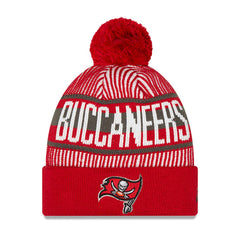 Tampa Bay Buccaneers Youth Striped Cuffed Knit Hat with Pom | NFL Outlet