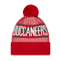 Tampa Bay Buccaneers Youth Striped Cuffed Knit Hat with Pom | NFL Outlet