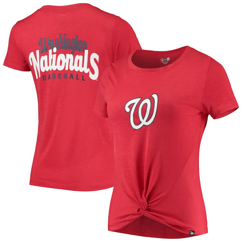Washington Nationals New Era Women's 2-Hit Front Twist Burnout T-Shirt - MLB T-shirts