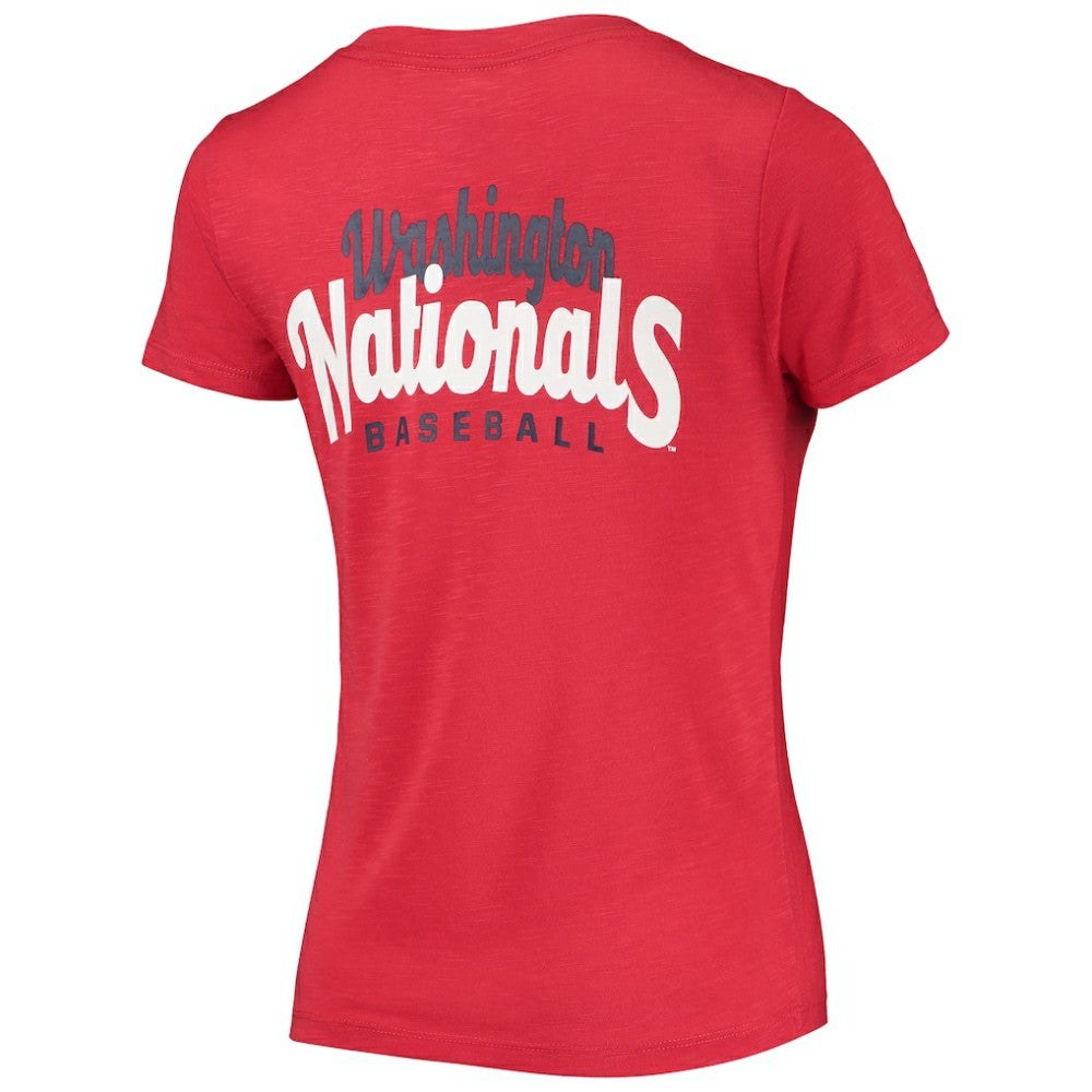 Washington Nationals New Era Women's 2-Hit Front Twist Burnout T-Shirt - MLB T-shirts