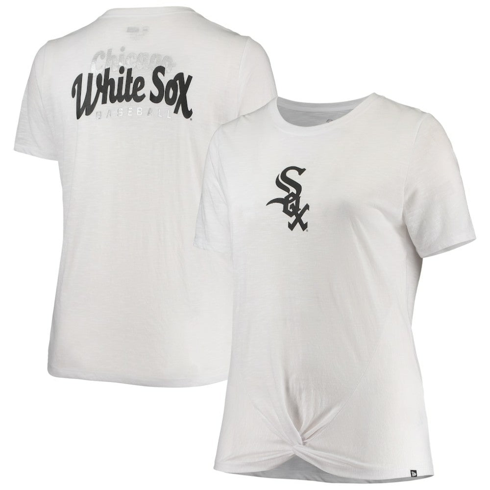 Chicago White Sox New Era Women's Plus Size 2-Hit Front Knot T-Shirt - MLB T-shirts