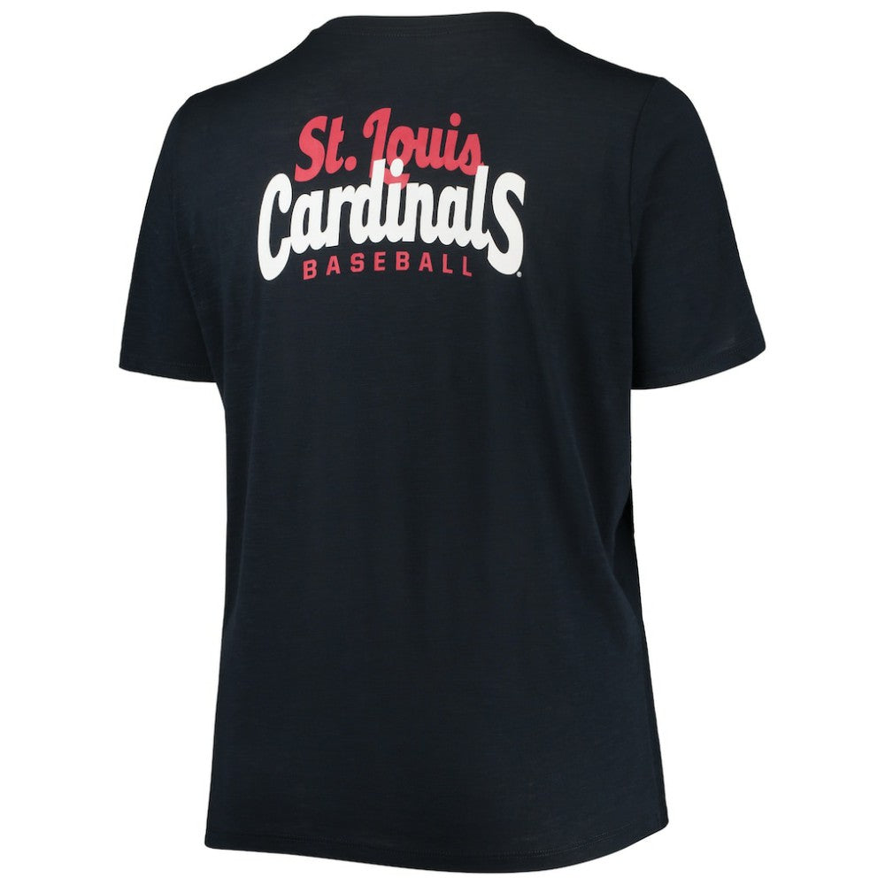 St. Louis Cardinals New Era Women's Plus Size 2-Hit Front Knot T-Shirt - MLB T-shirts