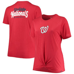 Washington Nationals New Era Women's Plus Size 2-Hit Front Knot T-Shirt - MLB T-shirts