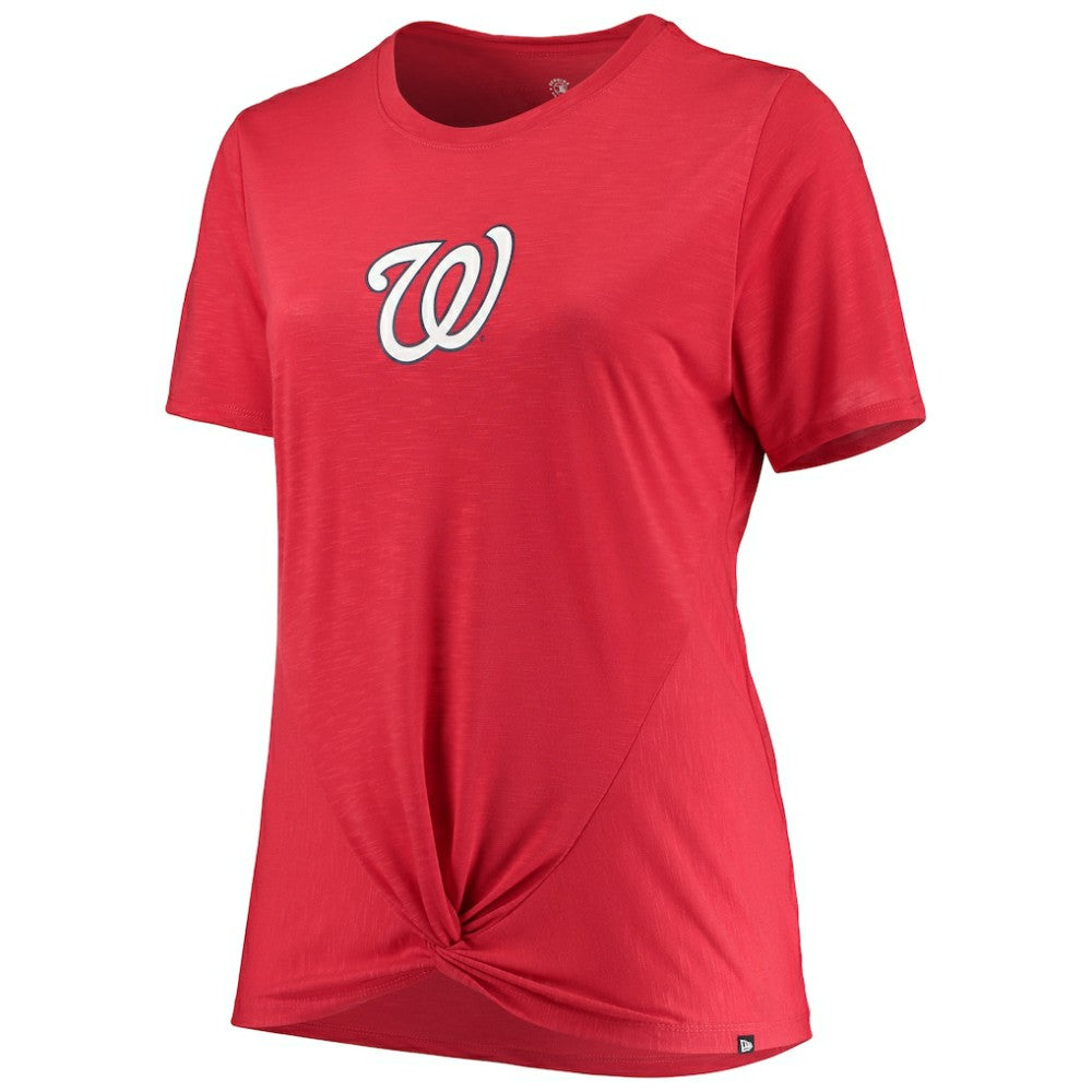 Washington Nationals New Era Women's Plus Size 2-Hit Front Knot T-Shirt - MLB T-shirts