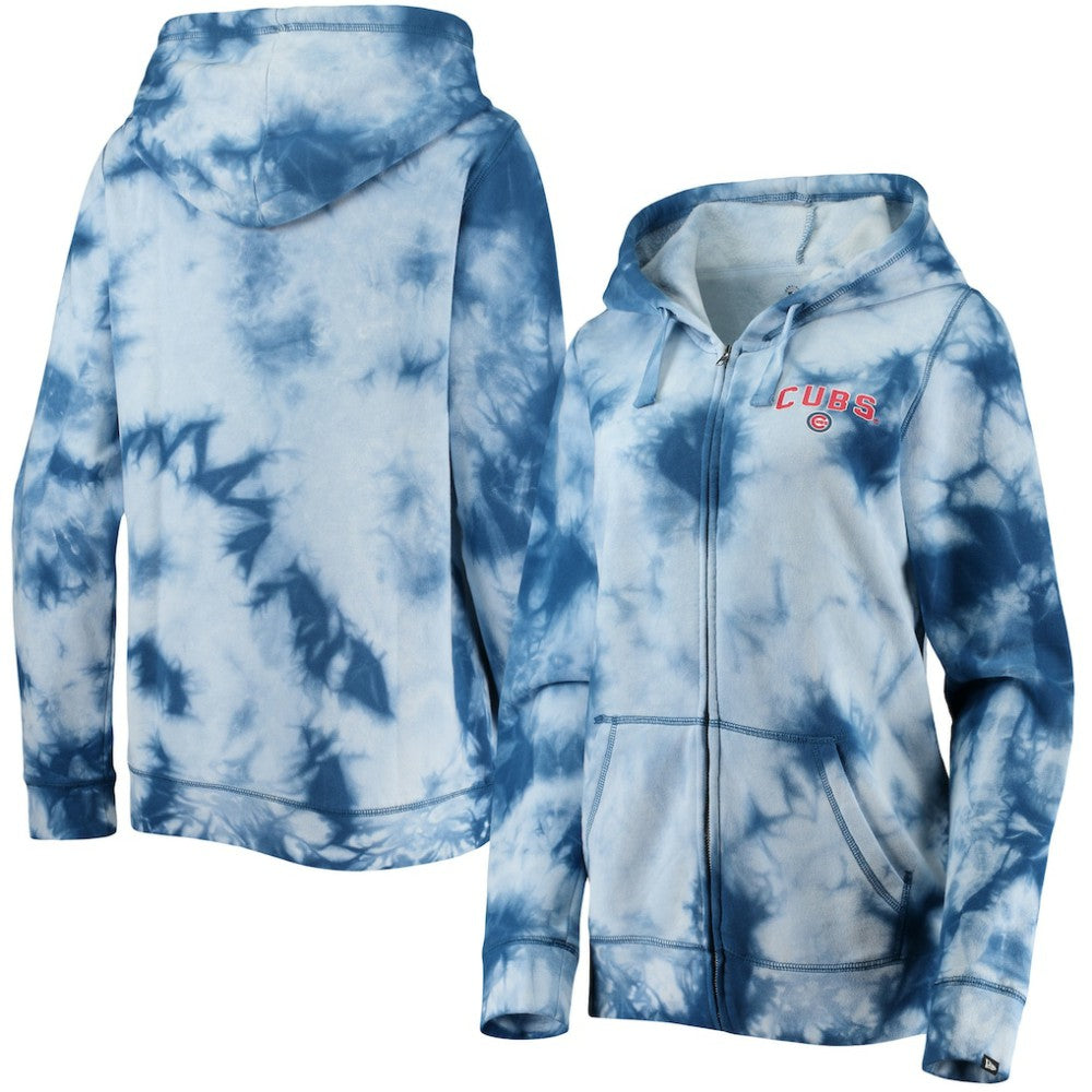 Chicago Cubs New Era Women's Tie-Dye Full-Zip Hoodie - MLB Hoodies