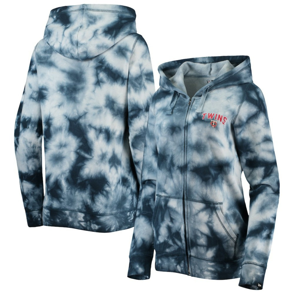 Minnesota Twins New Era Women's Tie-Dye Full-Zip Hoodie - MLB Hoodies