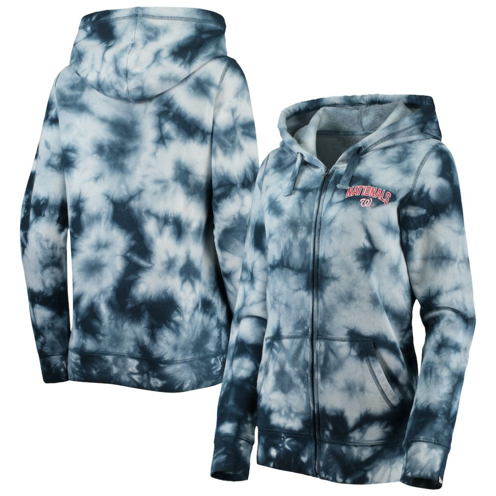 Washington Nationals New Era Women's Tie-Dye Full-Zip Hoodie - MLB Hoodies
