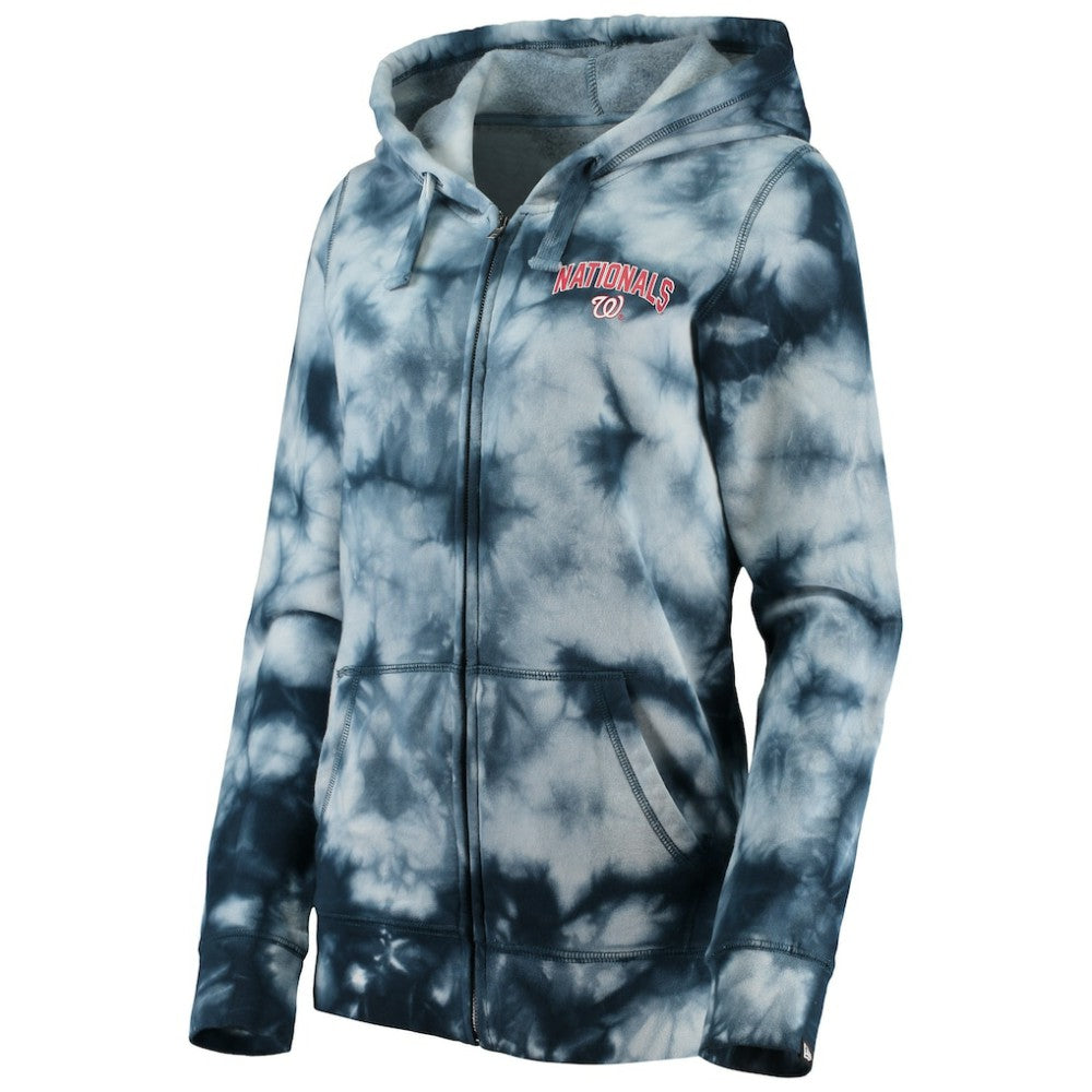 Washington Nationals New Era Women's Tie-Dye Full-Zip Hoodie - MLB Hoodies